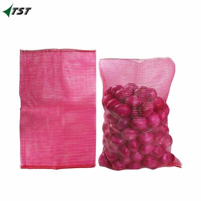 Cherry Red 53x87cm Tubular Mesh Onion Sacks Pp Leno Mesh Bags