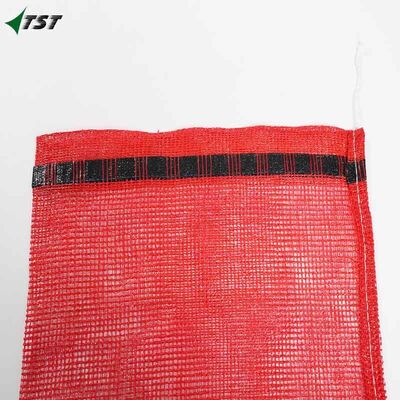 44*62cm Red Color Drawstring Pp Leno Mesh Bag For Firewood Packing