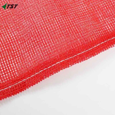 44*62cm Red Color Drawstring Pp Leno Mesh Bag For Firewood Packing
