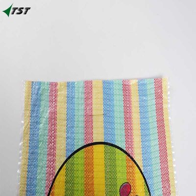 Tear Resistant PP Laminated Woven Bag For Shopping With Logo Colorful Strips
