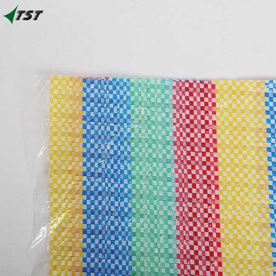 Tear Resistant PP Laminated Woven Bag For Shopping With Logo Colorful Strips