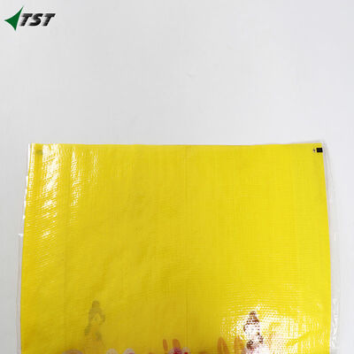 Pet Food BOPP Woven Bag Heat Cut Zig Zag Edge With Hemmed Top