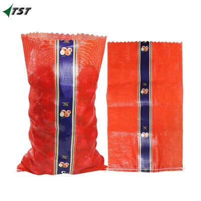 PP New Virgin Red Color Tubular Mesh Bag For Onion Potato 25kg 50kg