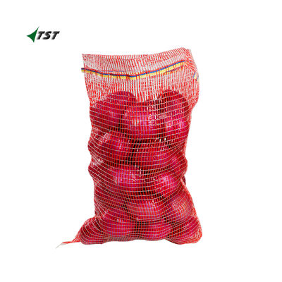 62x87 Gasa Leno PP Mesh Bag For Potato With Tricolor Drawstring