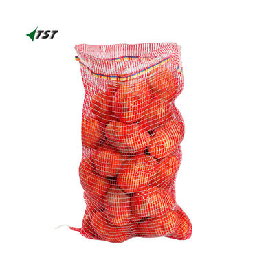 62x87 Gasa Leno PP Mesh Bag For Potato With Tricolor Drawstring