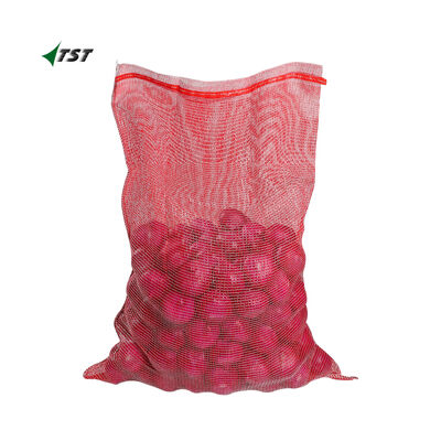 62x87 Gasa Leno PP Mesh Bag For Potato With Tricolor Drawstring