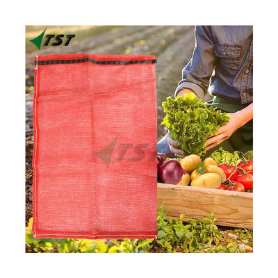 Red Color Customized 48x75 25kg Onion Mesh Bag For Senegal Market