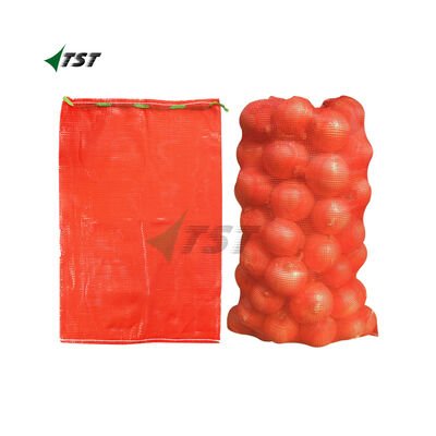 Red Color 47x70 25kg 40kg 50kg PP Woven Mesh Onion Bags For Packaging 