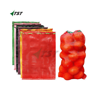 Red Color 15kg 25kg 50x80 PP Mesh Sack For Agriculture Packaging