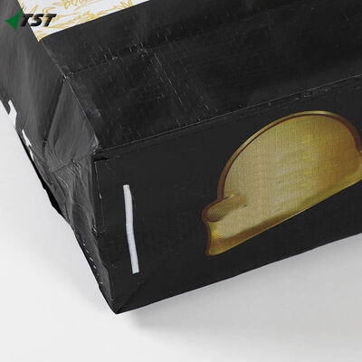  10kg Custom Logo BOPP Laminated Food Grade Flat Bottom  Woven Bag For Rice Packing