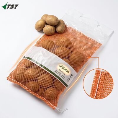10lb Small Size Orange Color Pp Plastic Leno Mesh Bag With Custom Logo