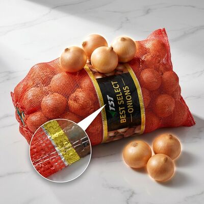 Red Color Custom Logo Pp Leno Onion Packaging Bags Vegetable Fruit Packing