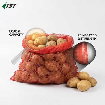 20kg 25kg Red Color Custom Logo PP Potato And Onion Sacks Leno Mesh Bag