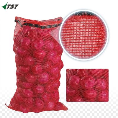 48*78cm 25kg Senegal Red Pp Potato Leno Bag / Onion Sacks Bulk